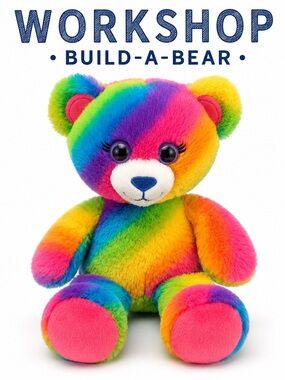 Build-A-Bear Rainbow Plush Teddy Bear - Multicolor